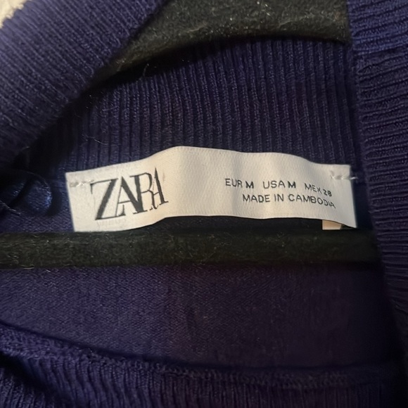 Zara knit blue sweater size M long sleeves like new!!! Mock neck - Picture 7 of 7